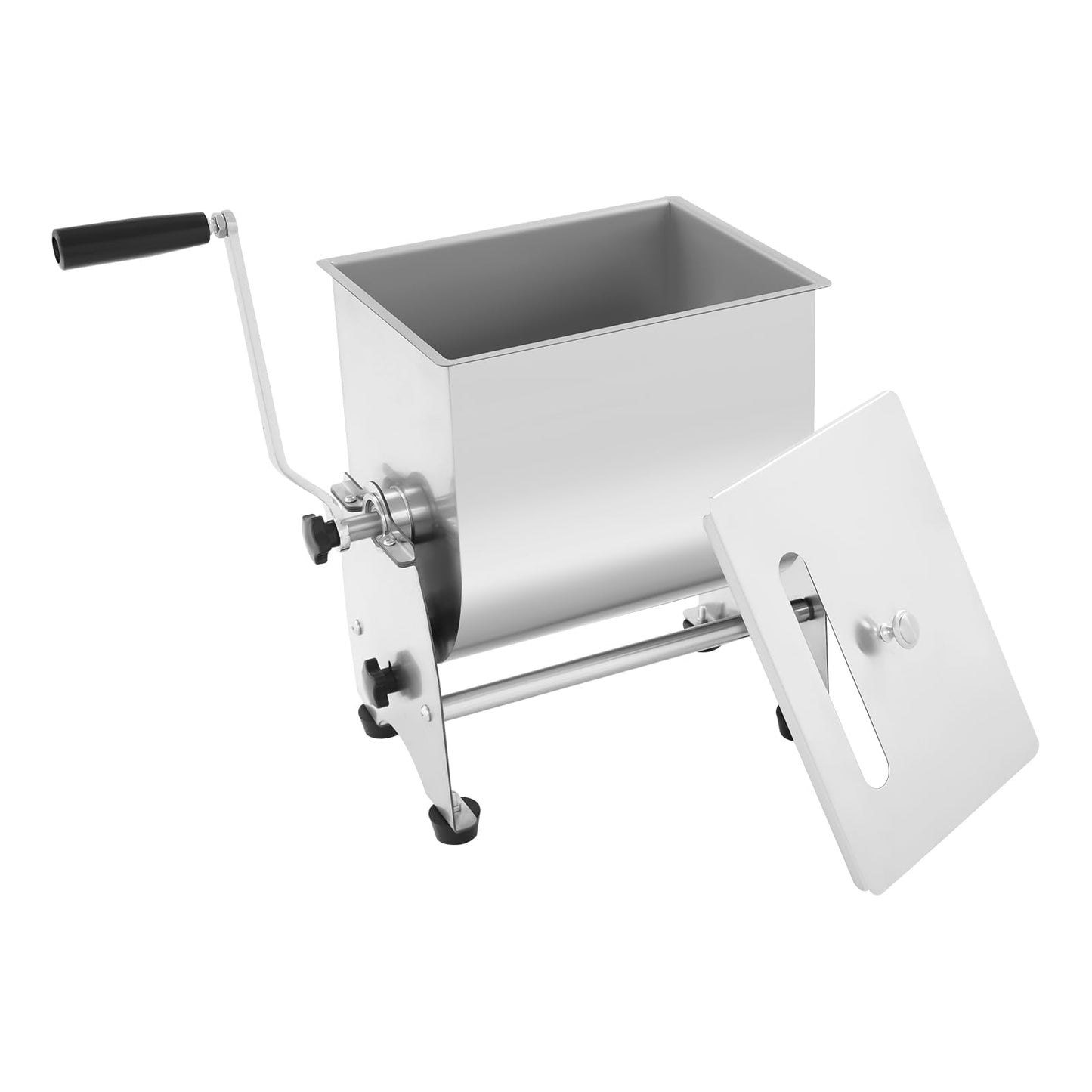 Meat Mixer, 22/44lbs Manual Stainless Steel Tilt Tank Hand Crank Sausage Mixer Machine Commerial Food Mixer with Removable Paddle for Home Deli Butcher Mixing Vegetables Spices (Tilt-type, 22lbs)