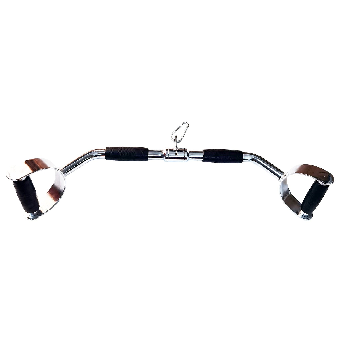 qibylift Wide Grip Lat Pull Down Bar Cable Attachment LAT Pull Down Bar Press Down Machine Attachments V-Shaped Bars with Rubber Handgrips & Revolving Hanger(28 Inch)