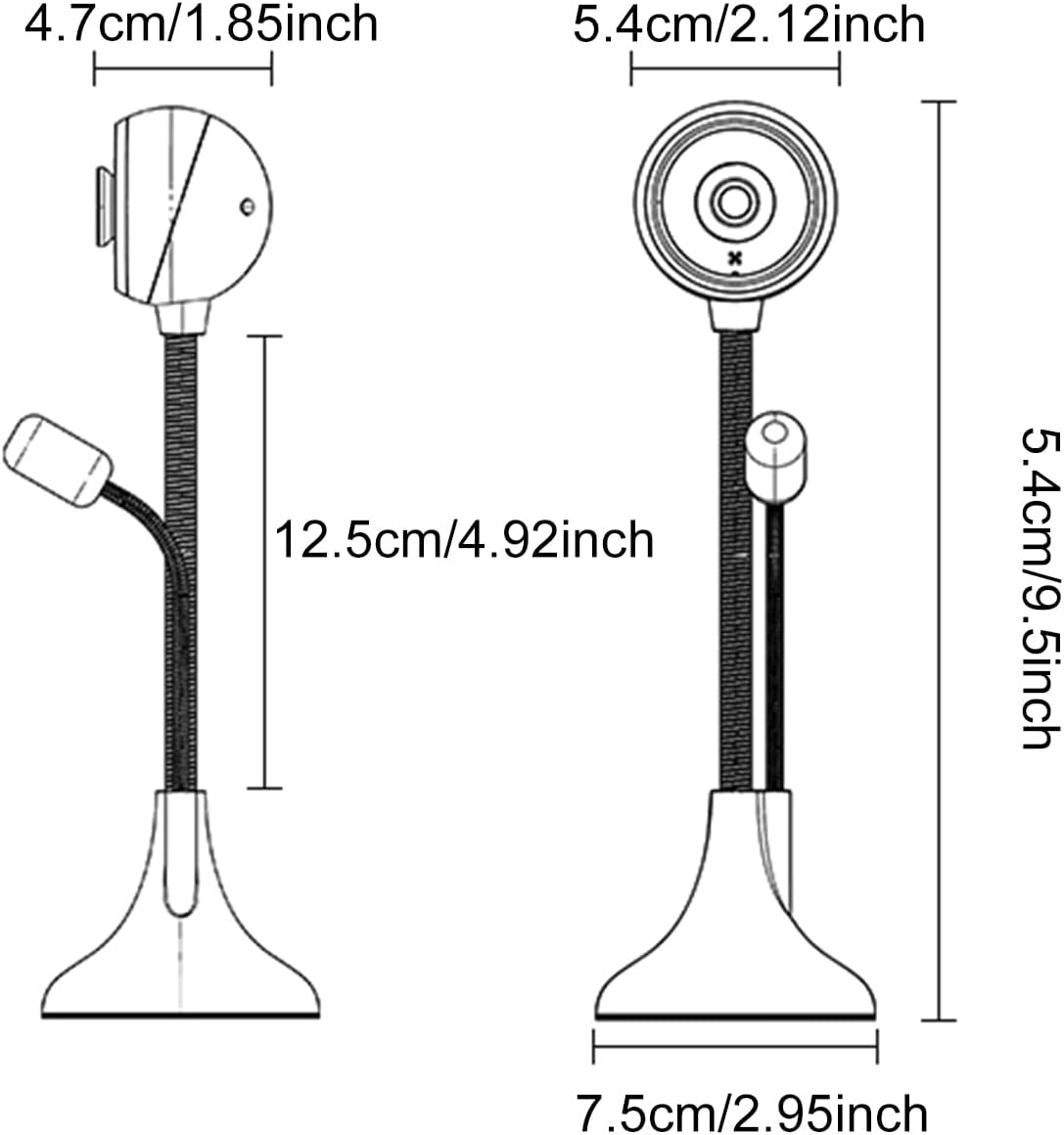 Swokely 1080P(2K) 30hz 360 USB Desktop Stand-Up Camera, HD Streaming Webcam with Mic, Rotation Portable Camera