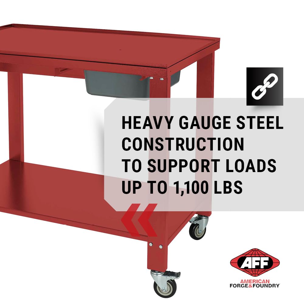 AFF Tear-Down Work Table - Portable Heavy Duty Workbench with Fluid Drainage System - 1,100 lb Capacity - 48" x 31.5"