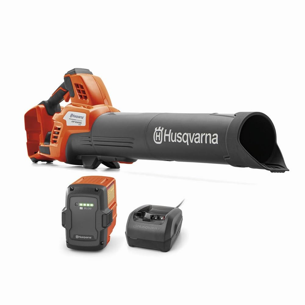 Husqvarna Leaf Blaster 350iB Battery Powered Cordless Leaf Blower, 200-MPH 800-CFM, Brushless Motor and Quiet Operation, 40V Lithium-Ion 7.5 Ah Battery and Charger Included, Gifts for Men, 970569904