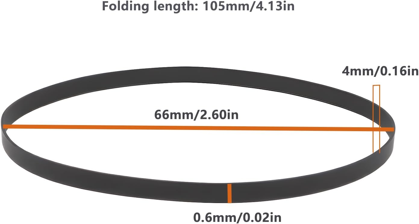 SG Store 4Pcs 4mm 0.6mm 66mm Cassette Recorder Flat Drive Belt Width Thick Diameter for DVD CD LD Recorders Walkmans