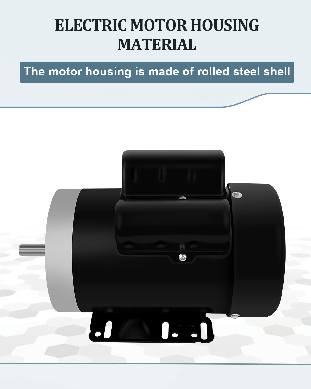 Electric Motor, 1.5HP Air Compressor Motor, Single Phase Motor 1750RPM 56C 115/230V 5/8" Shaft Diameter CW/CCW TEFC IP55 60HZ