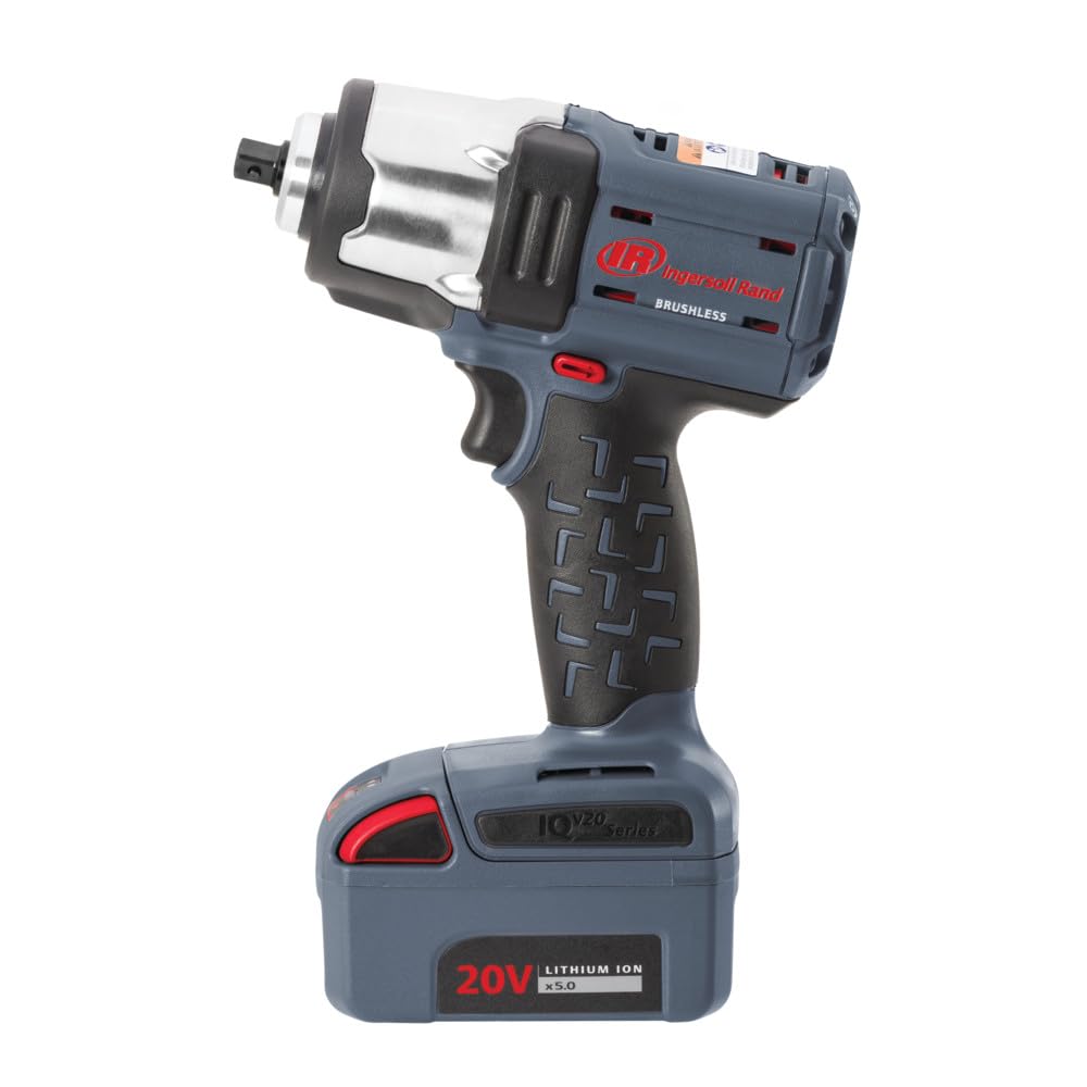 Ingersoll Rand W5133P-K22 3/8" 20V Cordless Impact Wrench 2 Battery Kit, 550 ft-lb Torque, Pin Retainer, Pistol