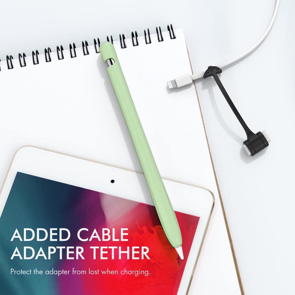 AHASTYLE 1st Anti-Slip Case Sleeve Silicone Protective Skin [ Added Cable Adapter Tether Kit] Compatible with iPad