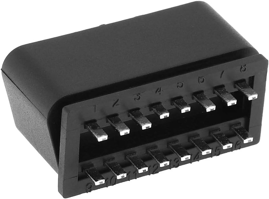 Generic 24V 16Pin OBD-II Square Hole Male Extension Opening Cable Car Diagnostic Interface Connector Plug