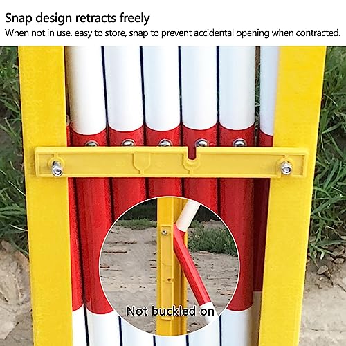 Retractable Traffic Barricade Folding Door,Portable Industrial Expandable Barricade Safety Fence Gate for Outdoor Road Construction Flexible Folding Driveway Barrier-Black+Yellow-3.9FTx6.6FT