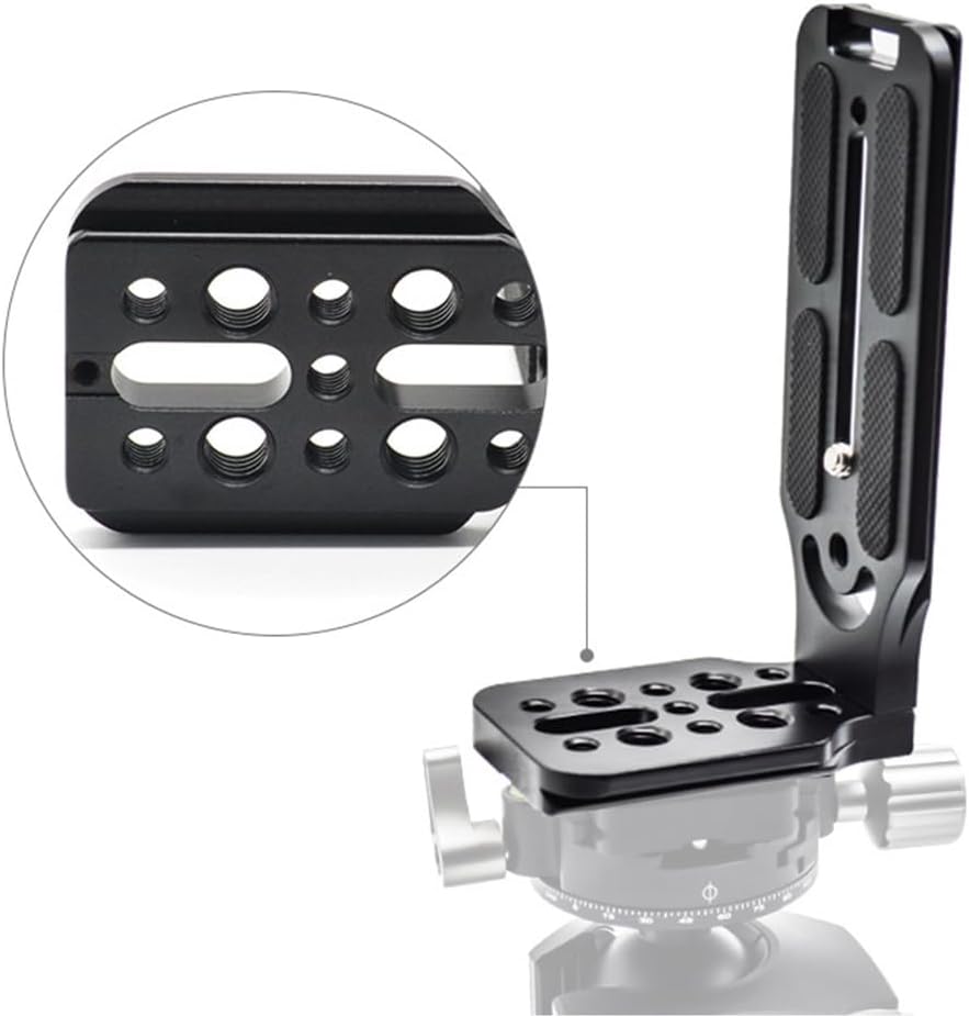 LingoFoto 1/4" 3/8" L Bracket for DSLR/Mirrorless Cameras, Arca-Swiss Quick Release Plate with Vertical/Horizontal
