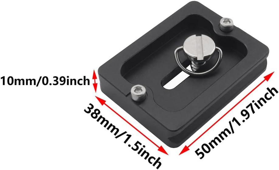 JianLing 2PCS PU50 50mm 1/4 Camera Quick Release Plate Aluminum Tripod Ball Head Base Quick Release Plate for DSLR