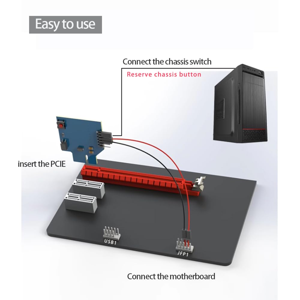 DALAIBUKESI 80ft Wireless Remote Desktop PC Power Switch, Range, Easy ON/Off Control, Quick Install for Computers