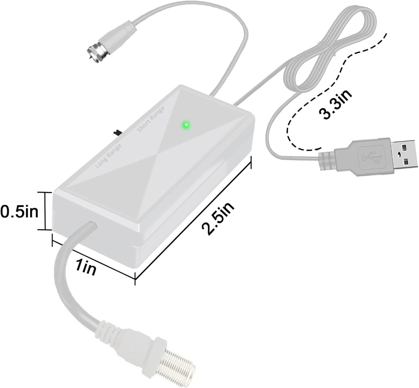CSUXYD 25DB 2026 (WHITE1) TV Antenna Amplifier Signal Booster, High Gain Powerful Antenna Booster for TV Antennas