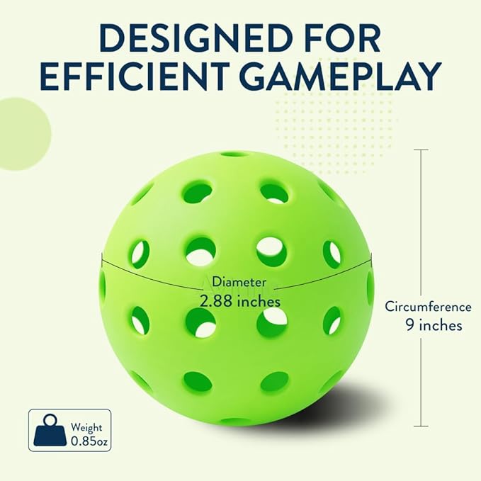 Aviana Outdoor Pickleball Balls - USAPA Approved for Tournament Play | Durable 40-Hole Design | Ideal for All Skill Levels | 6, 12 & 48 Packs