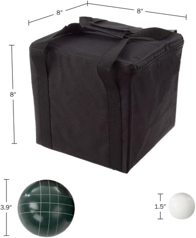 Bocce Ball Set Regulation Size - Lawn Game for Backyard or Beach - Includes Red and Green Bocce Balls, Pallino, and Carrying Case by Trademark Games