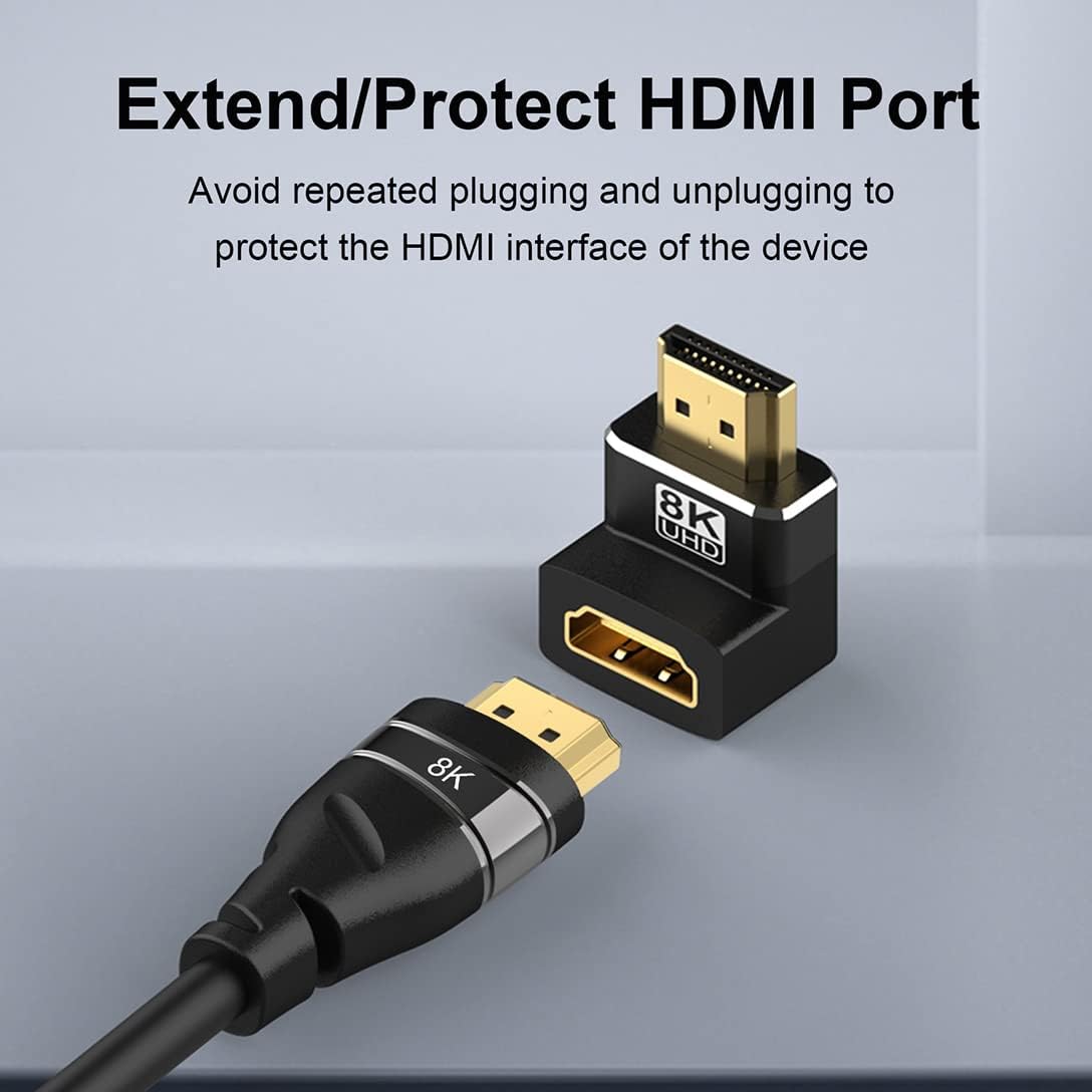 Warmstor 4 Pack 8K 2.1 90 270 8K@60Hz,4K@120Hz,HDR,eARC PS4 PS5 HDMI Male to Female Adapter Connector Up Down Left