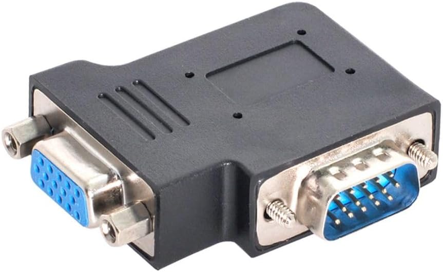 chenyang HDB15Pin 90 VGA Connectors,VGA SVGA D-Sub Male to Female Degree Left Angled Gender Changer Video Graphics
