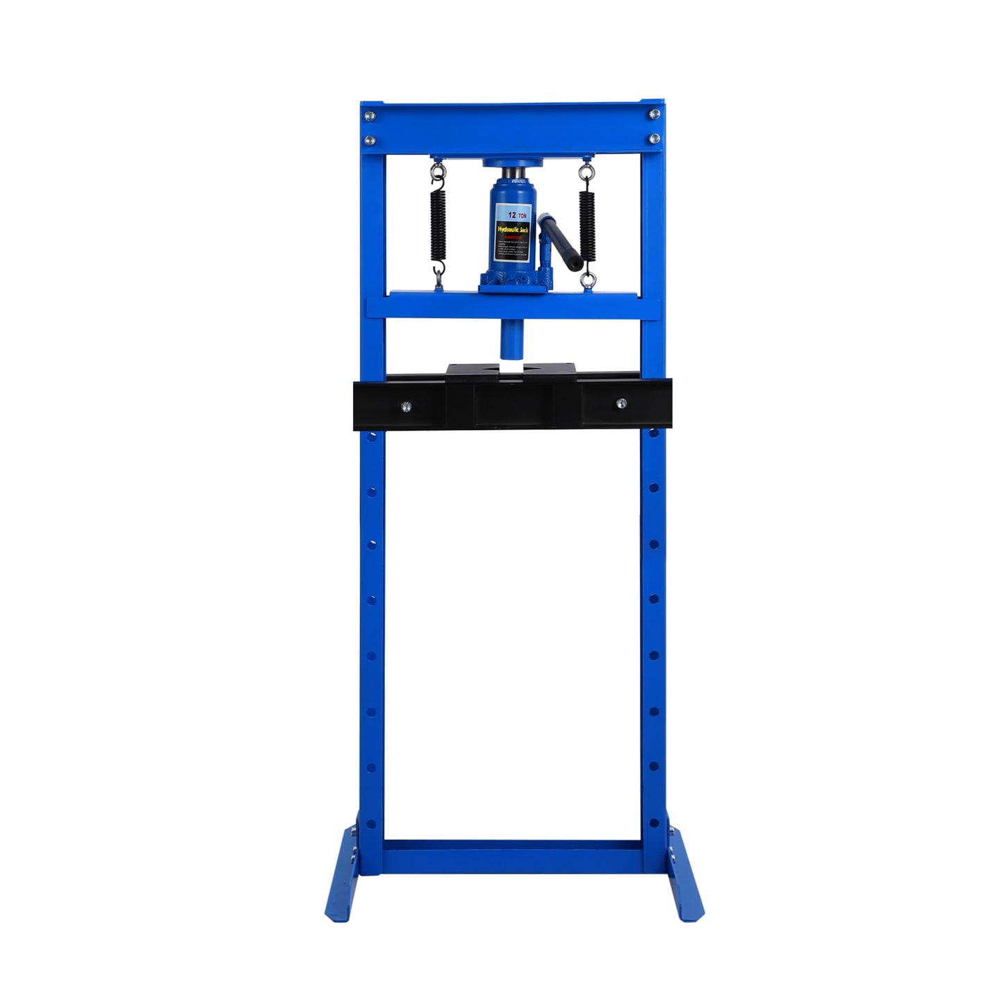 Garvee 12T Hydraulic Press, H-Frame Hydraulic Shop Press with 2 Press Plates, Heavy Duty Garage Floor Shop Press with Adjustable Work Table Height for U-Joints, Blue