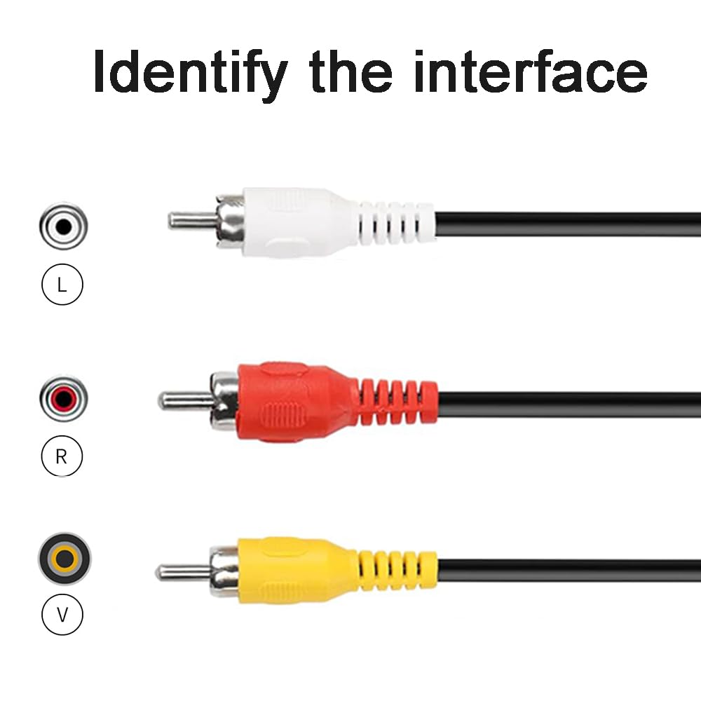 DUOYHIEL 5ft 3RCA USB to RCA Cable, USB Male to RCA Male Jack Splitter Audio Video Cable, Cord to Connect AV Adapter