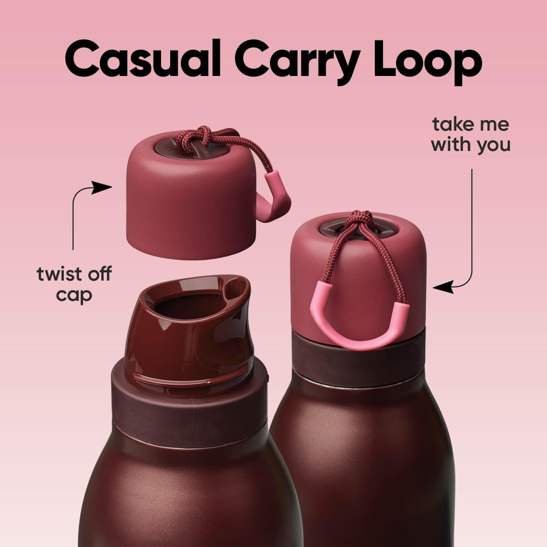 Owala FreeSip Twist Insulated Stainless Steel Water Bottle - BPA-Free, 24 oz, Black Cherry for Sports & Travel