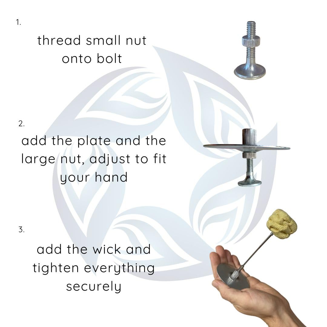 Synergy FlowArts Modular Palm Torch Set (Pair) - Crown Knot Wicks - Adjustable to fit All Hand Sizes - Fire Performance