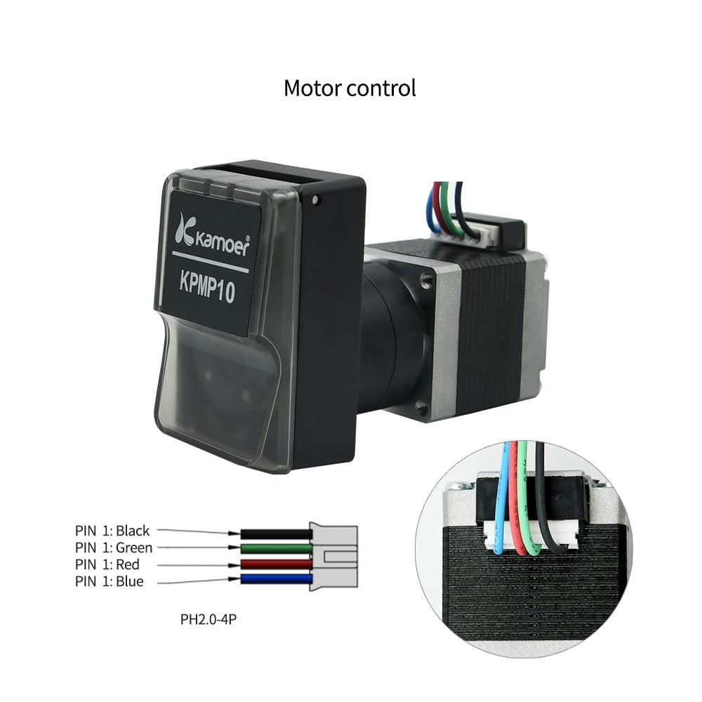Kamoer KPMP10 low flow 24V peristaltic pump high precision adjustable speed stepper motor liquid dosing pump 1.52mm ID x 3.22mm OD (0-5.9ml/min) for Lab DIY