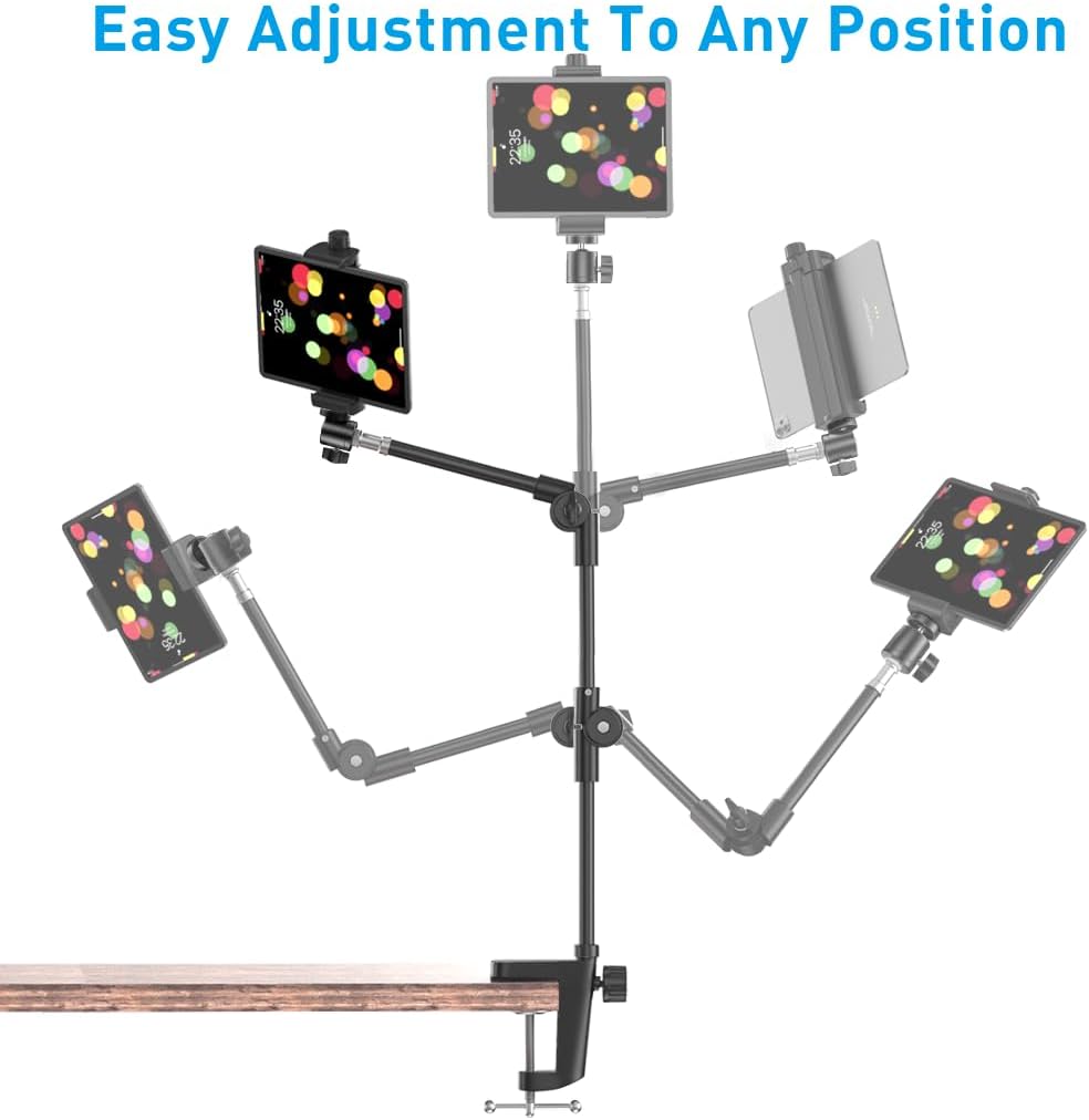 KDD 22 Inch C922 C930e C920S C920 C960 4K, 8 7 6 5 Webcam Stand Camera Mount with Phone Holder, Foldable Flexible