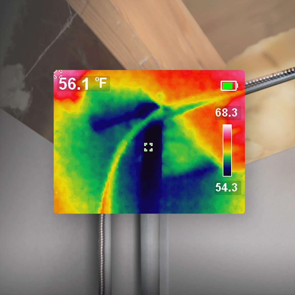 Klein Tools TI250 Rechargeable Thermal Imaging Camera, Camera Displays Over 19,200 Pixels with 3 Color Palettes, High / Low Temperature Points