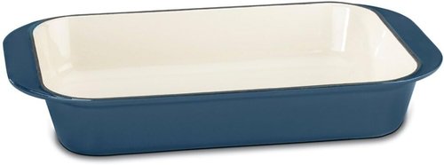 Cuisinart Cast Iron Roasting Pan - Enameled Provencal Blue, 14-Inch Durable Design