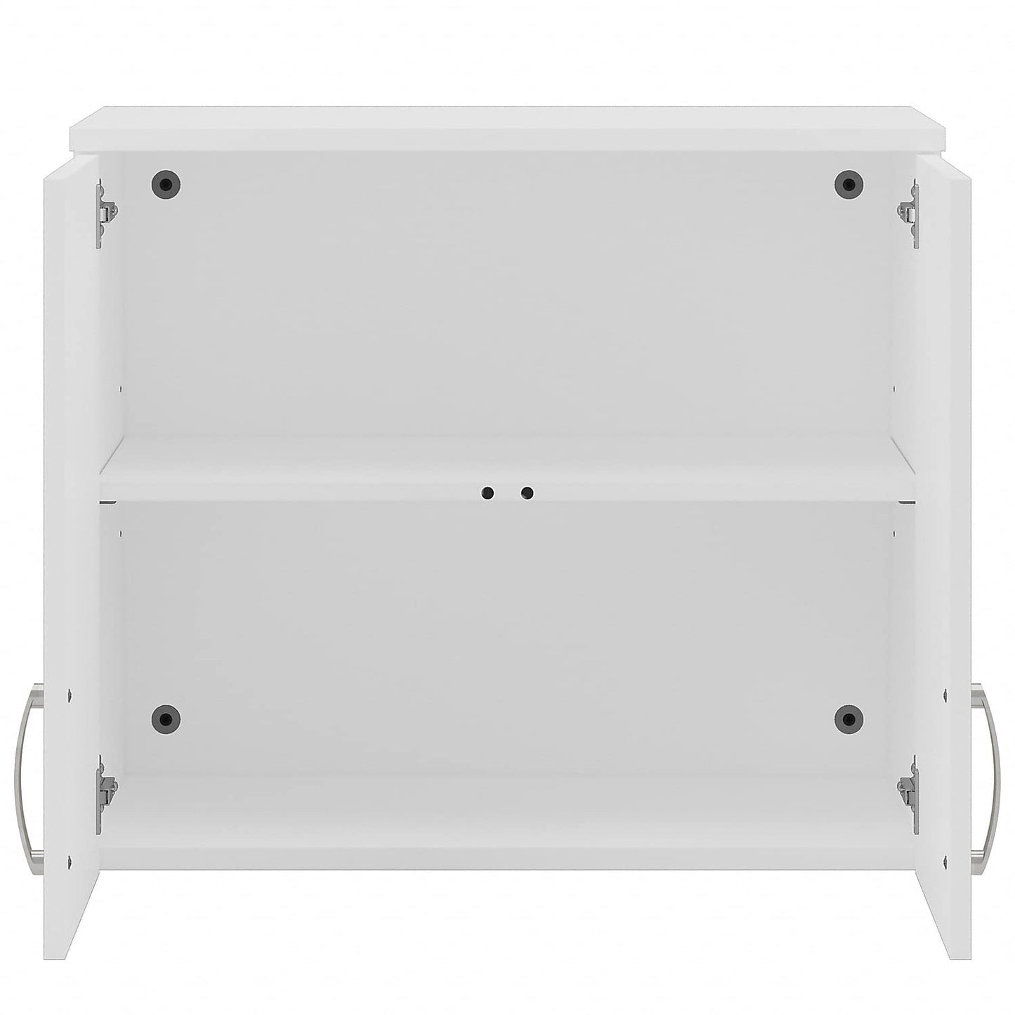 Bush Business Furniture Universal Wall Cabinet with Doors and Shelves in White, Versatile Home Organizer, Office Storage Unit and Adjustable Shelving
