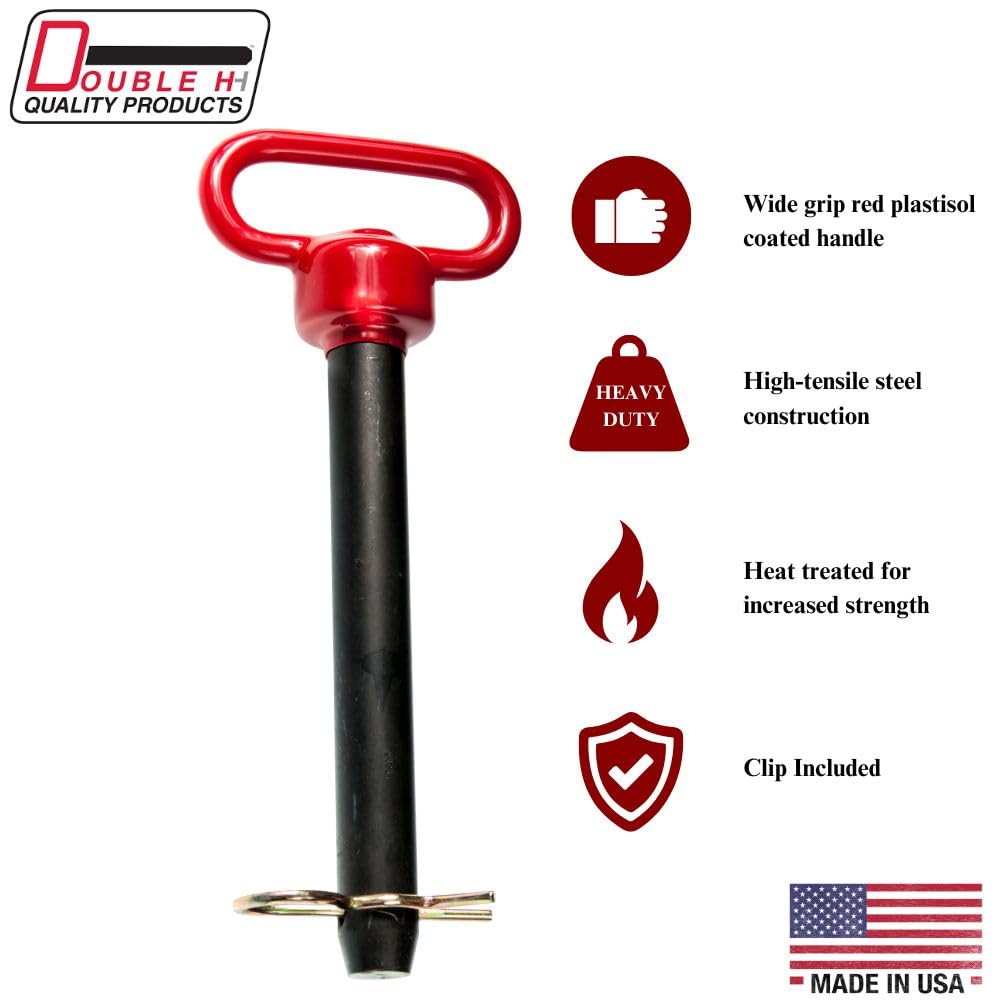 Double HH, 00133, Red Handled Hitchpin 3/4" x 6-1/2"