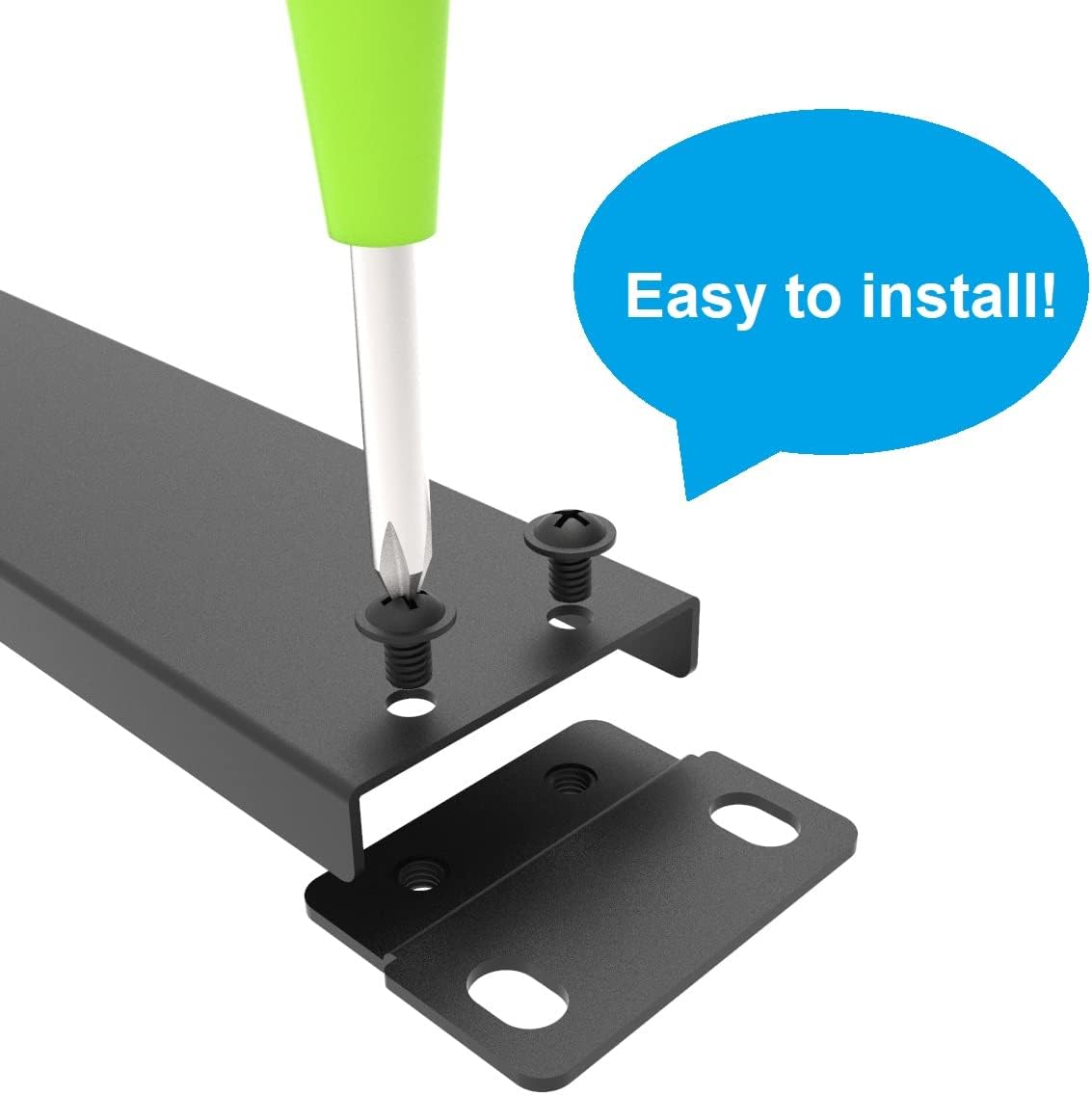 JINGCHENGMEI 2 Pack 1U 1U 19in (ABPA2PC) Metal Disassembled Blank Panel Rack Mount Spacer for Server Rack Enclosure
