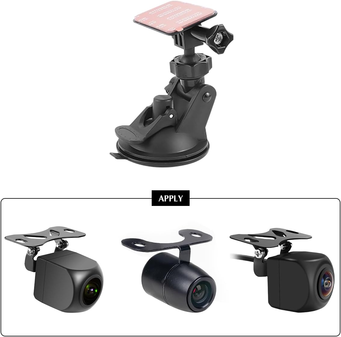 Bittwee Car Rear Camera Holder, Vehicle Dash Cam Rear Windshield Window Mount, Auto Backup Camera Recorder Monitor