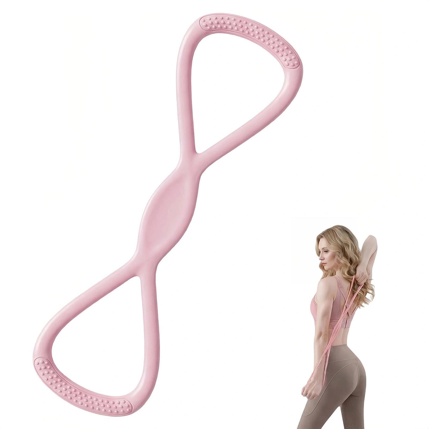 SPGOITRY Figure 8 Resistance Band for Women, 8 Shaped Resistance Bands with Handles, Shoulder Back Arm Bands for Workout