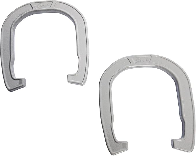 Champion Sports Horseshoe Set: Traditional Outdoor Lawn Game includes Four Professional Solid Steel Horseshoes with Solid Steel Stakes & Carrying Storage Case