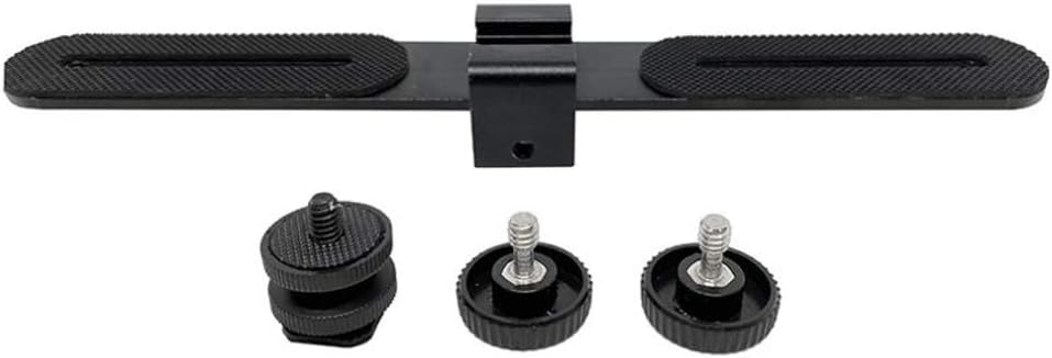 Walway 1/4 inches Straight Triple Head Bracket Tripod Mount for Screw DSLR Camera LED Light Flash Light Microphone