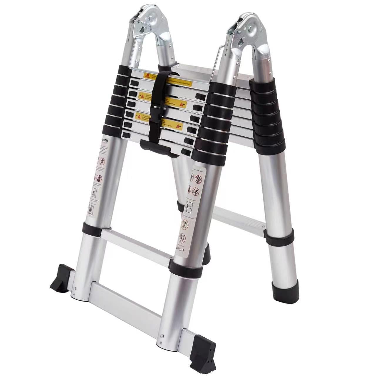 14.44 FT A Frame Telescoping Ladder Adjustable Multi-Purpose Collapsible Extension Ladder,Heavy Duty 330 lbs Max Capacity, Ideal for Home and Outdoor Work(2.2m+2.2m/14.44FT-A Frame)