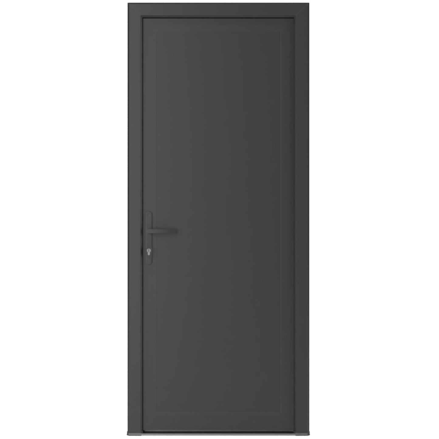 VDOMDOORS Front Exterior Prehung Metal-Plastic Door Frosted Glass | Manux 8111 Antracite Grey | Residential Doors Entrance Patio Garage W36 x H80 Right-Inswing