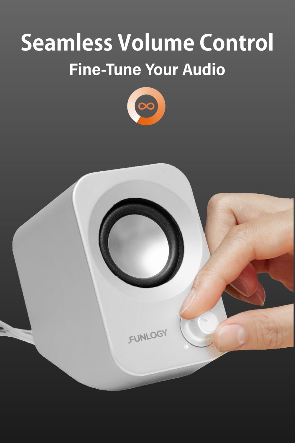 FUNLOGY 14W 30 Speaker - Stereo PC Speakers, USB Powered, Compact Size with Tilt Design, Volume Dial Control