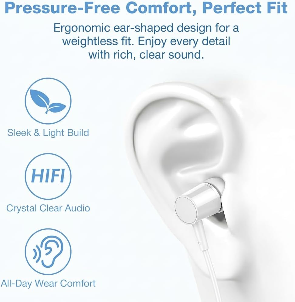 Generic 2 Packs 3.5mm Wired Earbuds with Microphone & Volume Control, Noise Isolating in-Ear Headphones, Universal