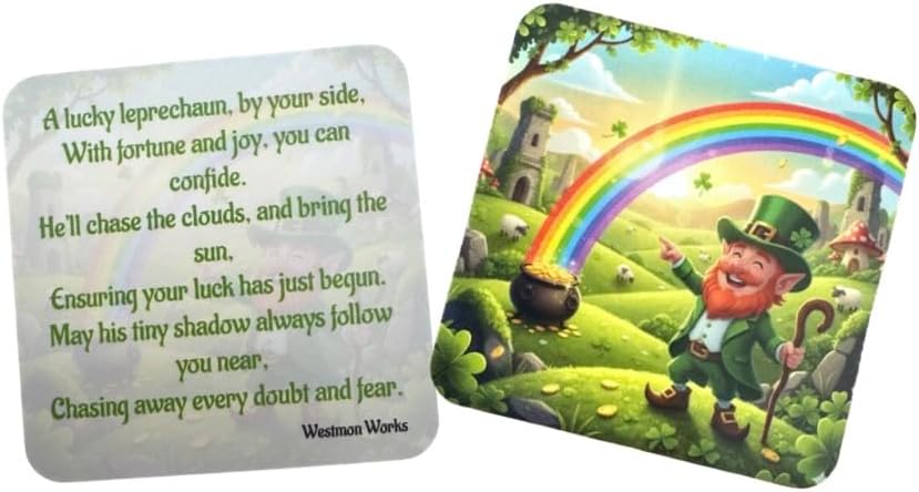 Westmon Works Lucky Irish Leprechaun Figurine - Pocket-Sized Good Luck Charm Keepsake | Durable PVC for Desk or Carrying