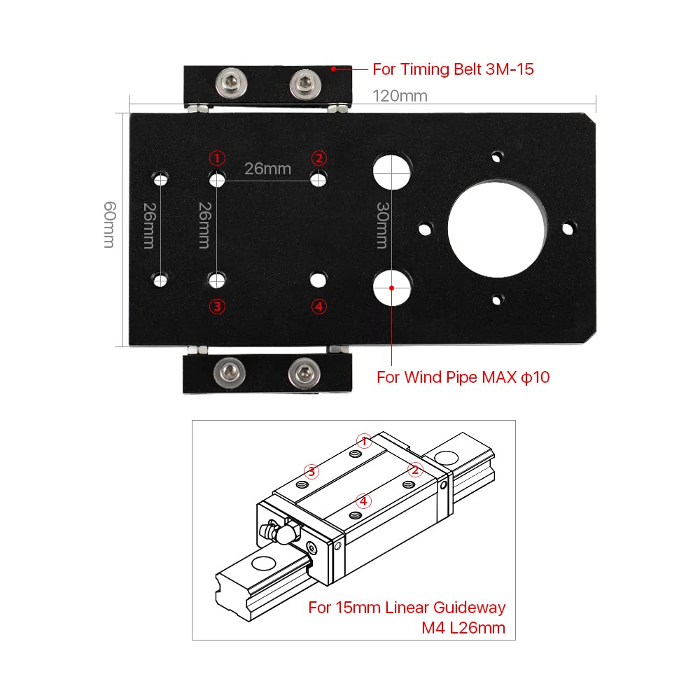 Cloudray C Series CO2 Head Set with 1 PCS USA CVD Focus Lens D20mm FL63.5mm and 3 PCS Si Mirrors D25mm (Set A)