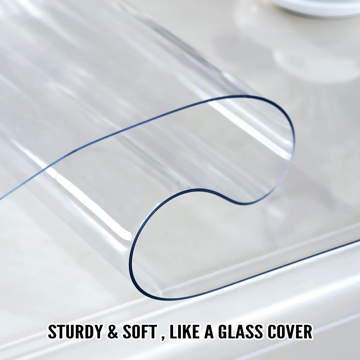 Royhom Clear Table Protector 40 x 62 Inch - 2mm Thick Plastic Table Cover, Clear Table Cover Protector Rectangle, Waterproof PVC Desk Mat for Coffee Table, Writing Desk, Dining Room, Dresser