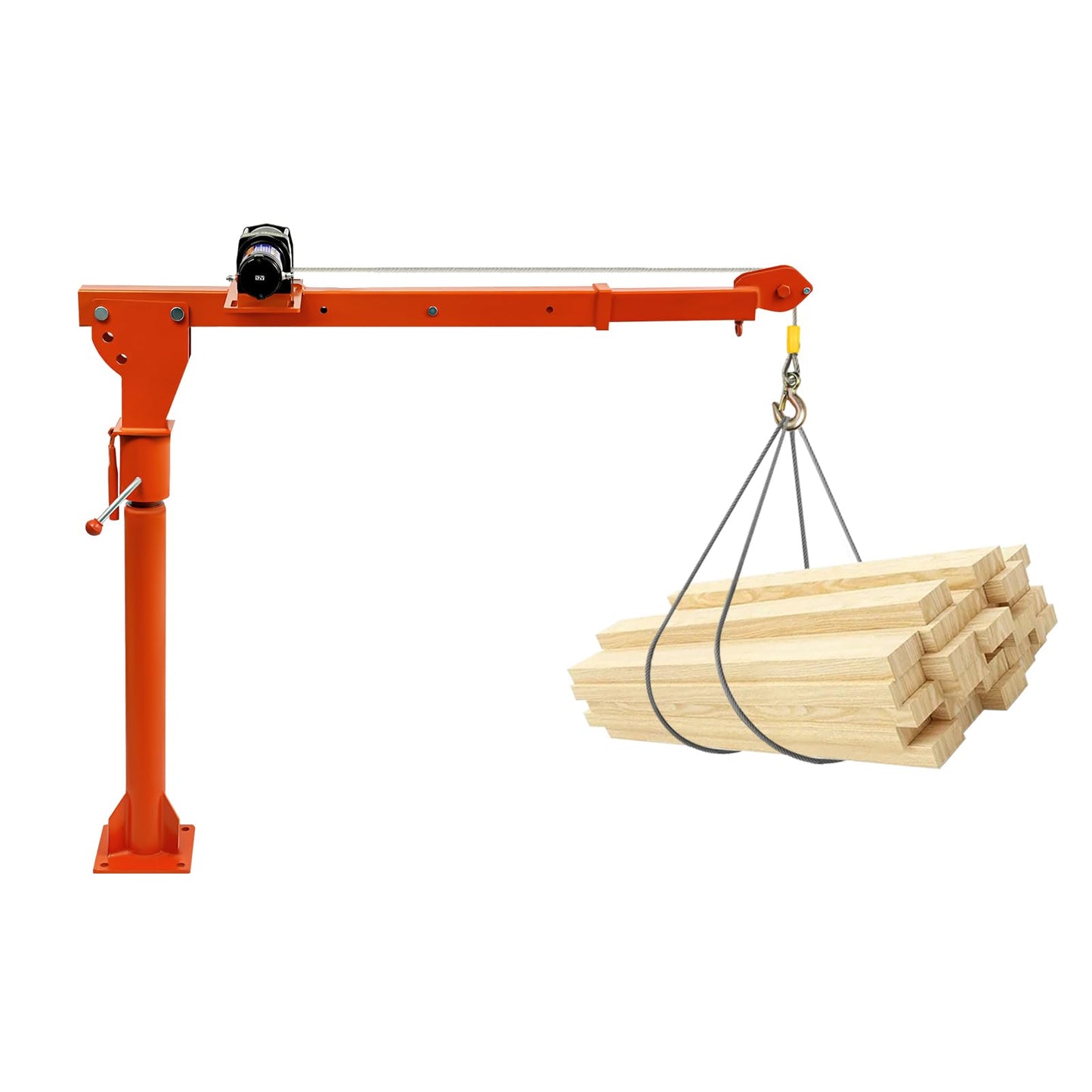 1100LB Truck-Mounted Crane Hoist, 360° Swivel Hoist Lift with 12V Electric Winch Pickup Truck Jib Cranes