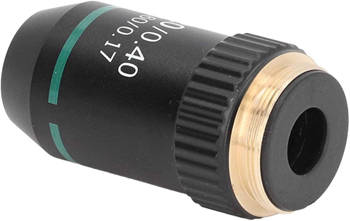 FILFEEL 20X 0.40 Microscope Objective Lens, Brass Chrome Plated Achromatic Objective, Spring Device, Numerical