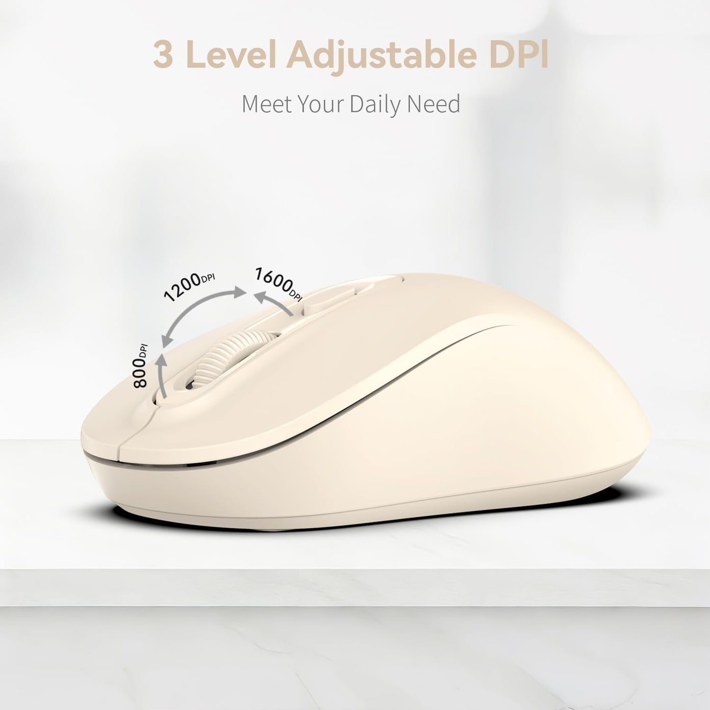 TvvTvvT 2026 4 (800/1200/1600), Wireless Mouse, New Model, Silent Click Ergonomic Design, Portable, Buttons, Adjustable