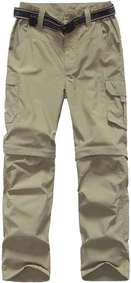 Boy’s Convertible Hiking Pants Lightweight Quick Dry Zip Off Pants for Kids Youth Outdoor UPF 50+ Casual Cargo Trousers