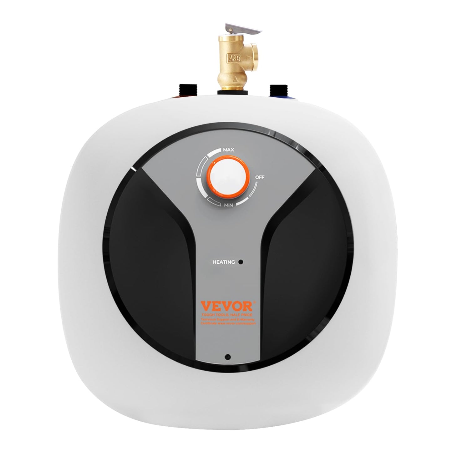 VEVOR Electric Mini-Tank Water Heater 4-Gallon Tank, 1440W Hot Water Boiler Storage, Safety Temperature Pressure Valve Easy Install, for Kichen Bathroom Restaurant, Shelf Wall Mounted