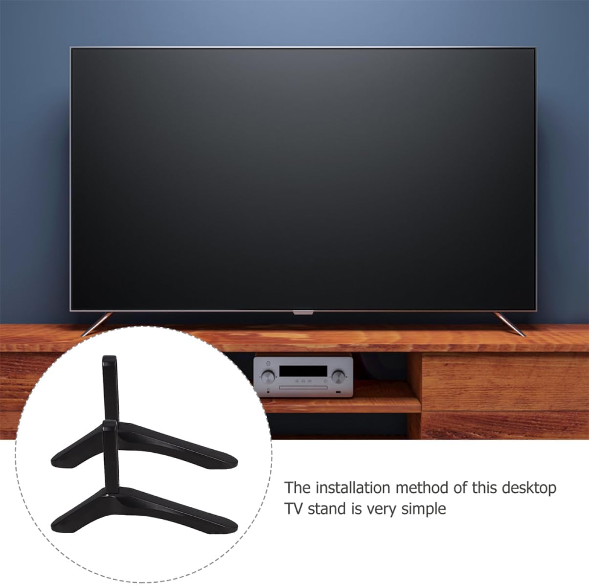 VOSAREA Universal No-Drill TV Stand Base for Flat Screen TVs Adjustable Height Metal Furniture Legs Easy Installation