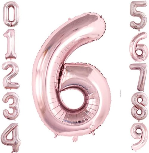 GOER 42-Inch Rose Gold Foil Number 6 Balloons - Perfect for 6th & 66th Birthday Celebrations