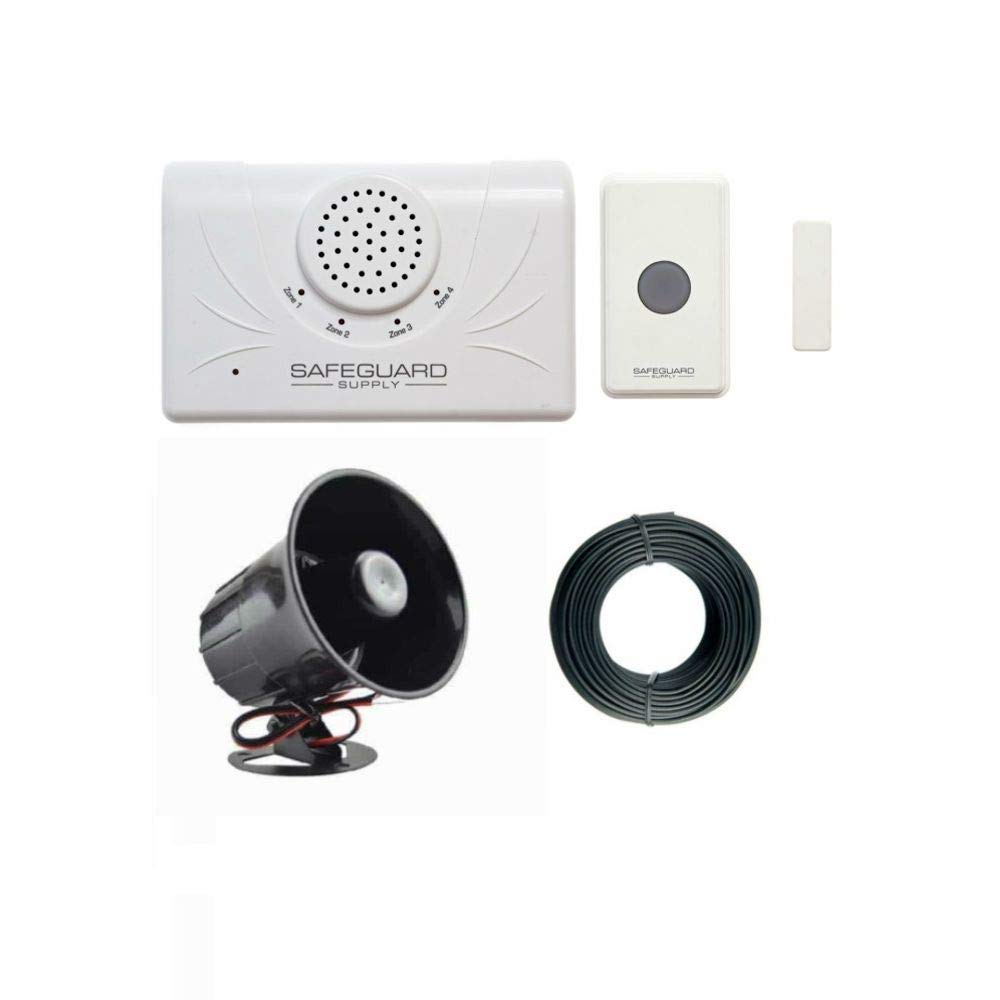 Safeguard Supply Extra Loud Doorbell- 120db Door Buzzer for Business Entry - Unique Loud Wireless Doorbell for Noisy or Large Areas - One Door Buzzer Entry System Kit Provides Complete Coverage