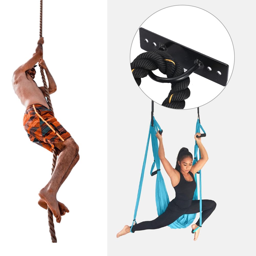 CHICBI Battle Rope Wall Mount Kit, Gym Rope Holder Hanging and Storage Hook,Heavy Duty Body Weight Strength Training Bracket, Yoga Swings Ceiling Mount Anchor